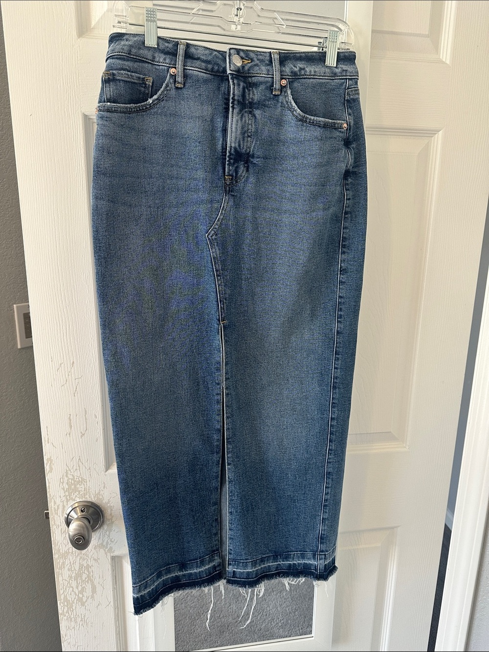 Express Blue Denim Maxi Skirt